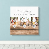 Toile Photo Rustic Collage Monogram NEWLYWEDS WEDDING (Insitu (Plancher de Bois))