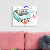 Toile Photo sortant d'un appareil photo instantané (Insitu(Salon))