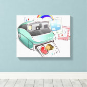 Toile Photo sortant d'un appareil photo instantané (Insitu (Plancher de Bois))