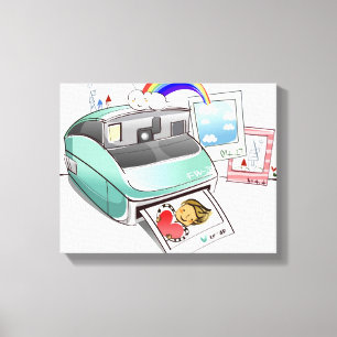 Toile Photo sortant d'un appareil photo instantané