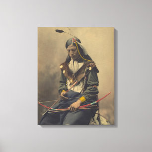 Toile Photo vintage de Cherokee Man with Bow