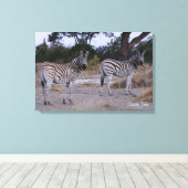 Toile Photo Zebra Double Take (Insitu (Plancher de Bois))