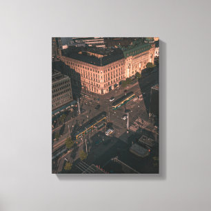Toile photographie aérienne bâtiments urbains