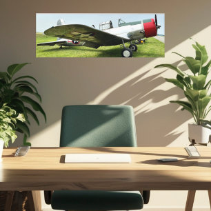 Toile Photographie d'avion de chasse Warbird d'avion vin