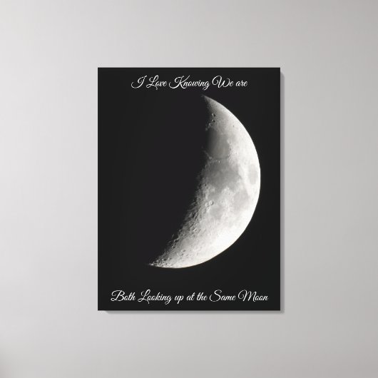 Toile Photographie de lune et citation romantique (Recto)