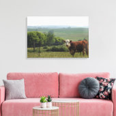 Toile Photographie du Midwest | Belle vache et paysage (Insitu(Salon))