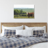 Toile Photographie du Midwest | Belle vache et paysage (Insitu(Chambre))