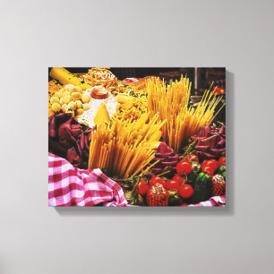 Toile Photographie italienne de nourriture, décor de mu