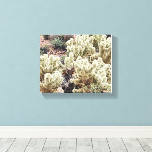Toile Photos de Cholla Cactus du désert (Insitu (Plancher de Bois))