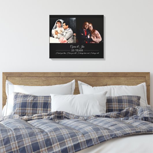 Toile Photos de Maintenant et d'Autrefois Texte Argent A (Insitu(Chambre))