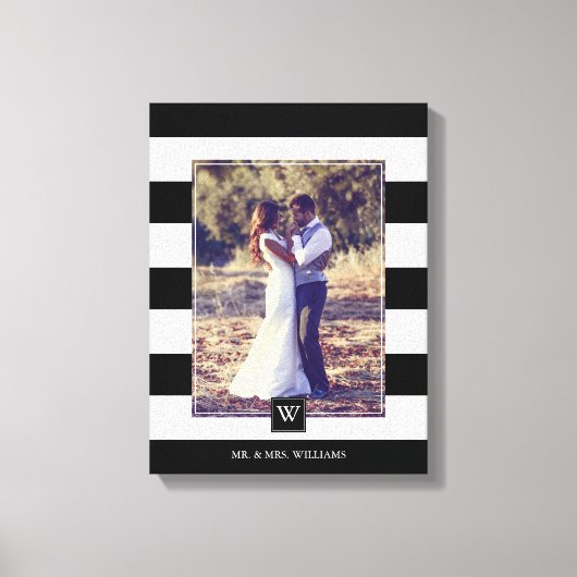 Toile Photos Monogrammes de rayures noir et blanc modern (Recto)