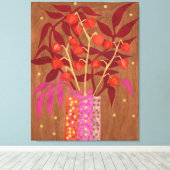 Toile Physalis Chinese Lanterns Papier Collage Floral Ar (Insitu (Plancher de Bois))