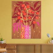 Toile Physalis Chinese Lanterns Papier Collage Floral Ar (Insitu(Salon))