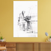 Toile Pianiste Abstrait - Musique expressive (Insitu(Salon))