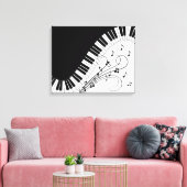 Toile Piano Keyboard Music Design (Insitu(Salon))