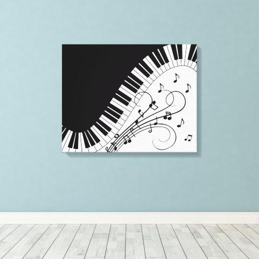 Toile Piano Keyboard Music Design (Insitu (Plancher de Bois))