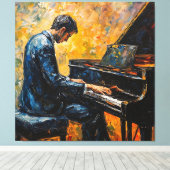 Toile Piano Player - Peinture à l'huile (Insitu (Plancher de Bois))