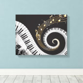 Toile Piano Swirled Keys Surreal Music Imaginaire (Insitu (Plancher de Bois))