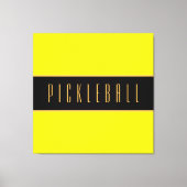 Toile PICKLEBALL amusant Jaune brillant Gras Noir rayure (Recto)