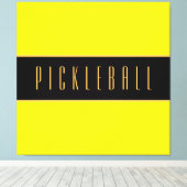 Toile PICKLEBALL amusant Jaune brillant Gras Noir rayure (Insitu (Plancher de Bois))