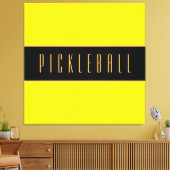 Toile PICKLEBALL amusant Jaune brillant Gras Noir rayure (Insitu(Salon))