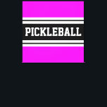 Toile PICKLEBALL amusant Tropical Rose White Racing Stri<br><div class="desc">Ce design sportif amusant présente une lettre en bloc en gras PICKLEBALL texte à l'intérieur d'une large bande noire surlignée avec deux bandes blanches contre un arrière - plan rose tropical lumineux.</div>