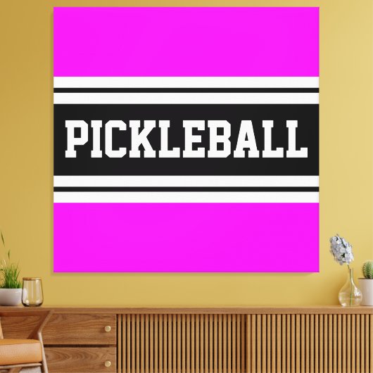 Toile PICKLEBALL amusant Tropical Rose White Racing Stri (Insitu(Salon))