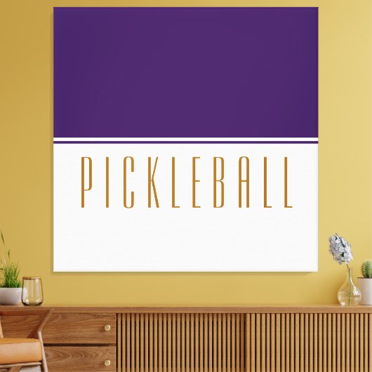 Toile PICKLEBALL Royal violet blanc bloc de couleur Text (Insitu(Salon))