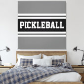 Toile PICKLEBALL Sporty Black White Grey Stripes (Insitu(Chambre))