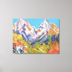 Toile Pics de montagnes alpines majestueux