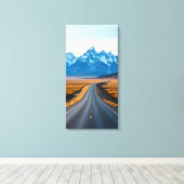 Toile Pics de montagnes lointaines (Insitu (Plancher de Bois))