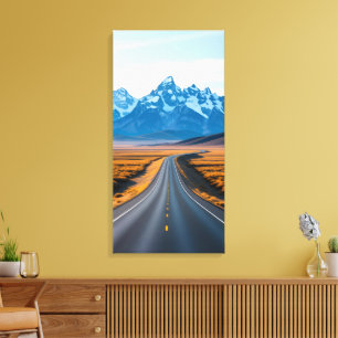 Toile Pics de montagnes lointaines