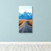 Toile Pics de montagnes lointaines (Insitu (Plancher de Bois))