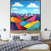 Toile Pics géométriques des couleurs (Insitu(Chambre))