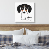 Toile Piebald Dachshund | Joli chien édulcoré en caricat (Insitu(Chambre))