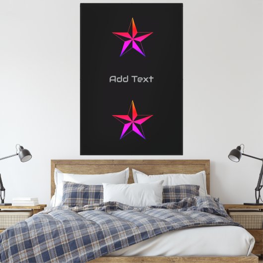 Toile Pièce de déclaration inspirée d'une étoile vibrant (Insitu(Chambre))