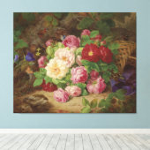 Toile Pièce rose au plancher de la forêt avec des papill (Insitu (Plancher de Bois))