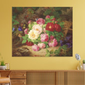 Toile Pièce rose au plancher de la forêt avec des papill (Insitu(Salon))