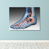 Toile Pied humain avec système nerveux 1 (Insitu (Plancher de Bois))