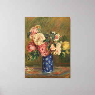 Toile Pierre Auguste Renoir Bouquet bleu rose Rose