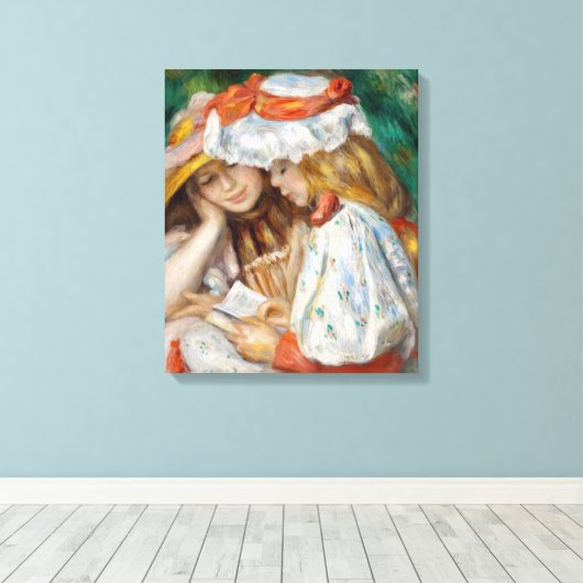 Toile Pierre-Auguste Renoir - Deux Filles Lecture (Insitu (Plancher de Bois))
