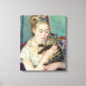 Toile Pierre-Auguste Renoir - Femme avec chat (Recto)