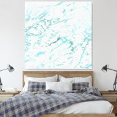 Toile Pierre de marbre Abstrait blanc Aqua bleu Tiffany  (Insitu(Chambre))
