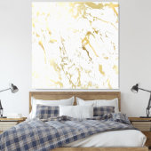 Toile Pierre de marbre Abstrait Blanc Carrara Gold Luxur (Insitu(Chambre))