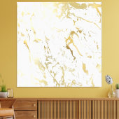 Toile Pierre de marbre Abstrait Blanc Carrara Gold Luxur (Insitu(Salon))