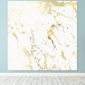Toile Pierre de marbre Abstrait Blanc Carrara Gold Luxur (Insitu (Plancher de Bois))