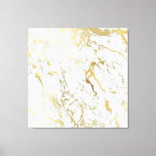 Toile Pierre de marbre Abstrait Blanc Carrara Gold Luxur
