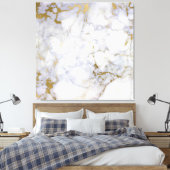 Toile Pierre de marbre Abstrait or argent blanc Carrara (Insitu(Chambre))