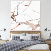 Toile Pierre de marbre Abstrait Rose or blanc gris cuivr (Insitu(Chambre))