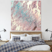 Toile Pierre de marbre Abstrait Turquoise Aqua Rose Gold (Insitu(Chambre))